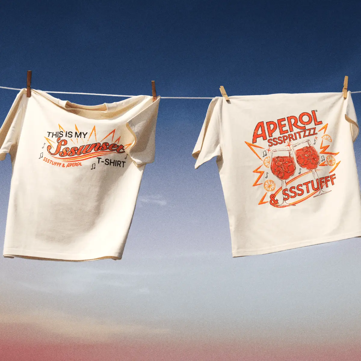 BEIGE CROPPED T-SHIRT APEROL THIS IS MY SSSUNSET - Image 7