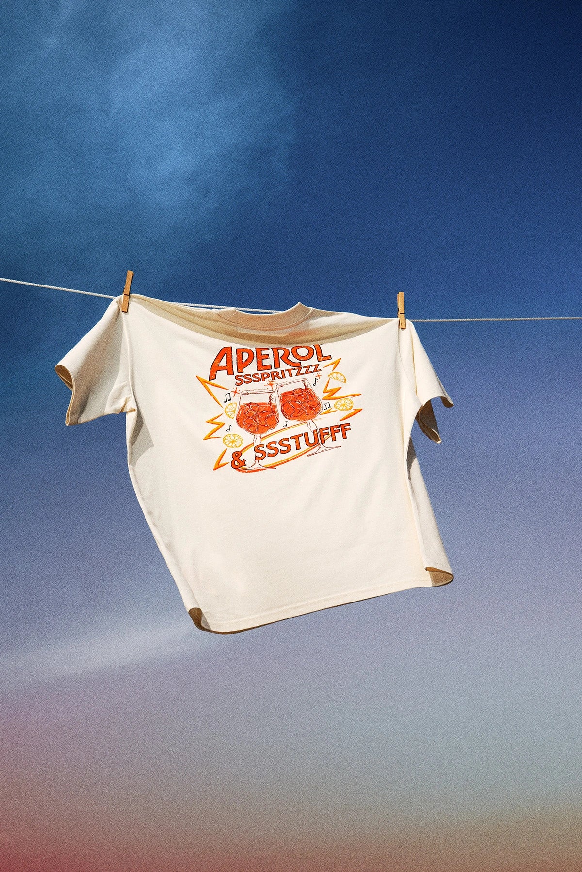 BEIGE APEROL T-SHIRT THIS IS MY SSSUNSET - Image 5